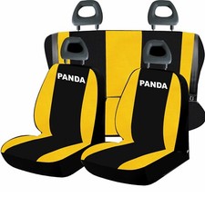 Coprisedili per panda 2003-2012 in cotone giallo /nero -su misura, made in italy