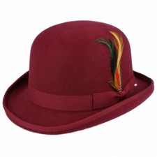 Cappello Bowler Rosso Vino