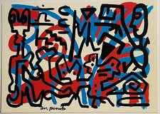 A R Penck cartolina artistica firmata firma originale autografo signature