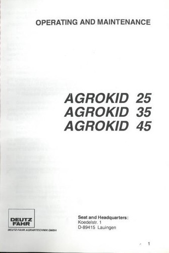 Manuale operatori deutz - deutz, fahr