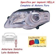 FARO FANALE PROIETTORE ANTERIORE SX PER VOLKSWAGEN PASSAT 3C 2005 2010 SINISTRO