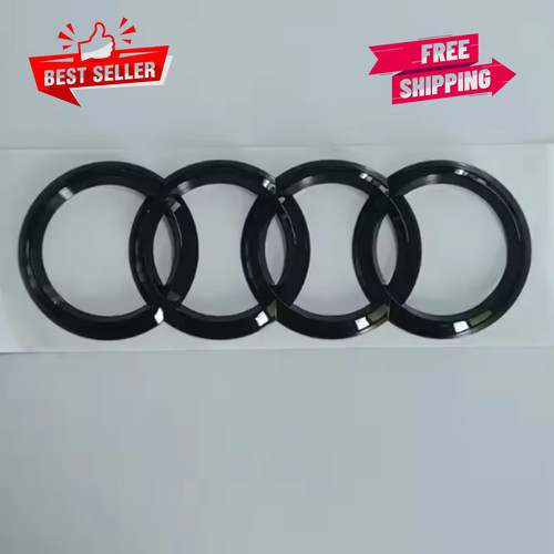 Black audi rings emblem - audi,