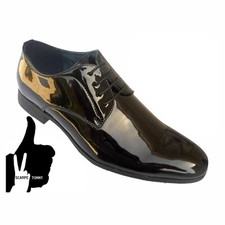 SCARPE UOMO CLASSICHE ELEGANTI IN VERNICE NERO DAL 39 AL 46 INGROSSO VV