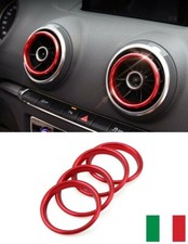 Set 4 Anelli Decorativi Bocchette Clima Aria Condizionata per AUDI A3 S3 Q2