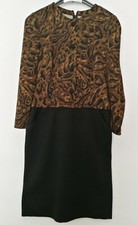 abito vintage vestito donna nero animalier