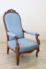 Poltrona antica imbottita in noce  '800 periodo Luigi Filippo