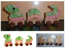 Trenino in legno drago dragone serpente locomotiva testa vagone coda treno