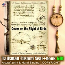 Antique Book Grimoire Magic Occult Codex on the Flight of Bird Leonardo DaVinci