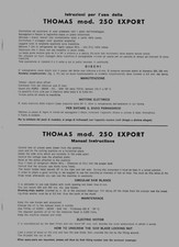 Troncatrice Thomas mod. 250 Export Manuale uso e manutenzione PDF