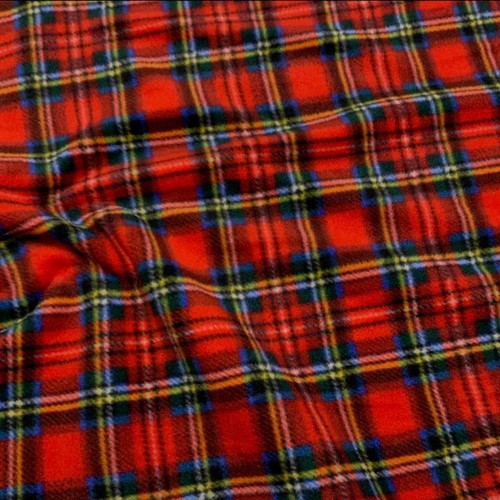 Tessuto pile scozzese rosso - tessuto,