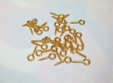20pz Ganci a vite per ciondoli in acciaio inox colore oro 10x4mm bijoux