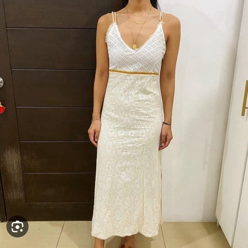 Maxi abito firmato zara bianco - maxi,