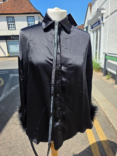 Camicia nera oversize raso - nera,