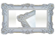 XXL Specchio Muro Oro Bianco 96x57 Barocco Wanddeko Antico Replica Squallido