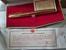 Penna Aurora 98  placcata In Oro Laminato 22 Kt. Pennino In Oro Massiccio A 14kt