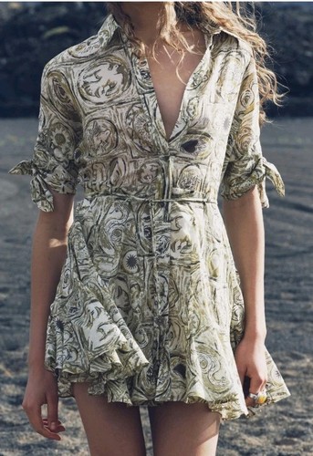 Abito camicia corta fantasia