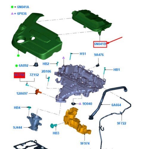 Coperchio iniettore ford - coperchio,