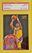 ~ 1996-1997 Fleer KOBE BRYANT #203 PSA 9 Rookie RC Lakers Mamba ~