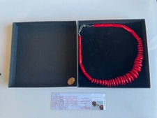 Collana Di Originale Vetro Murano Gioiello IN Pezzo Unico Handgefertig Rosso