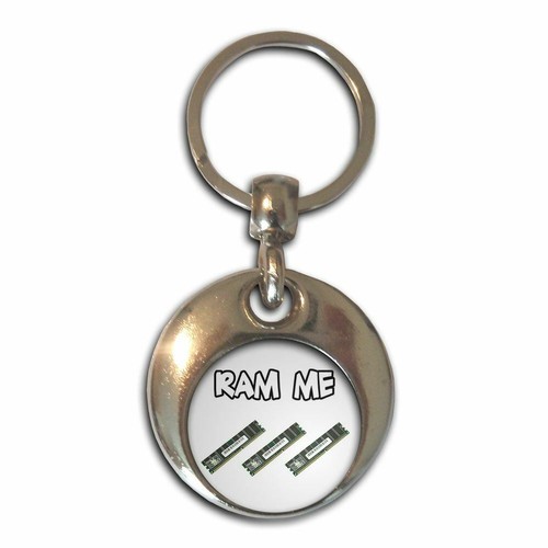 Ram round metal key ring - metal,