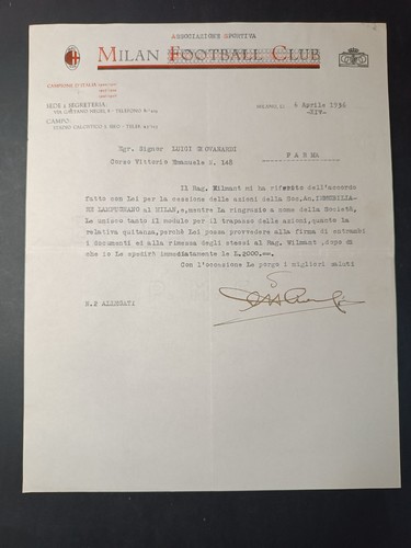 Lettera originale milan - lettera,
