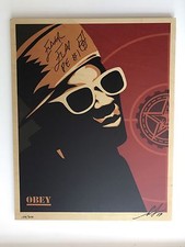 Flavor Flav 2017 Shepard Fairey Limited stampa su legno autografata firmata Obey