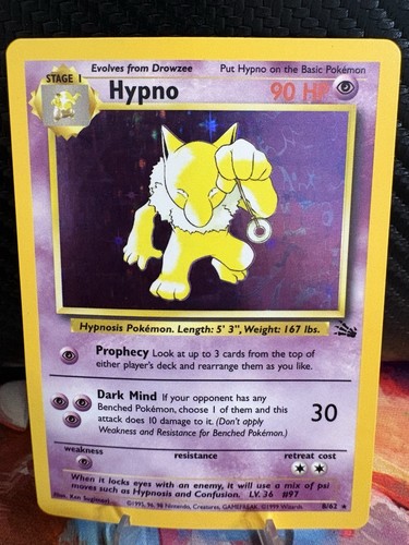 1999 pokemon hypno fossil - pokemon,