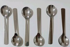 6 Cucchiaini Da Caffè Tondi Acciaio Inox Lunghi 11 cm Ø Cm 3 Come Nuovi 