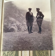 BELLISSIMA Foto color seppia Benito Mussolini e Re Vittorio Emanuele III ALINARI