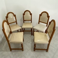 Set 5 Sedie Soggiorno Sala da Pranzo Salotto Elegante Classico Vintage Retro