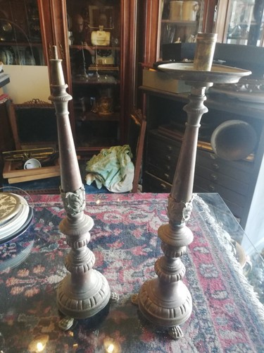 Coppia candelabri bronzo - candelabri,