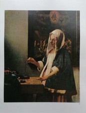 Clipping Ritaglio Illustrazione LA PESATRICE DI PERLE Johannes Vermeer