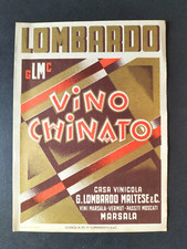 ETICHETTA G. LOMBARDO MALTESE VINO CHINATO MARSALA VERMUT SICILIA ITALIA PASSITO