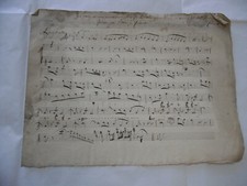 ANTICO VECCHIO MANOSCRITTO SPARTITO MUSICALE  .42