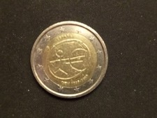 Moneta  Rara da 2 Euro Spagna  2009 con omino stilizzato Circolata