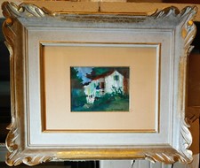 OMICCIOLI GIOVANNI – Casette di periferia (Olio su tavoletta, 9 x 12)