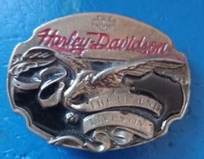 HARLEY DAVIDSON FIBBIA  PER CINTURA VINTAGE METALLO ANNI 90 "THE LEGEND LIVESON"