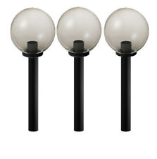 LAMPIONE LAMPIONCINO GLOBO DA GIARDINO 25cm KIT COMPLETO PALO 1 MT FUME' PZ 3