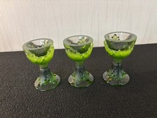 3 Portacandele In Cristallo Di