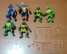 TMNT Teenage Mutant Ninja Turtles 1988 Playmates lotto 6 personaggi e corredo