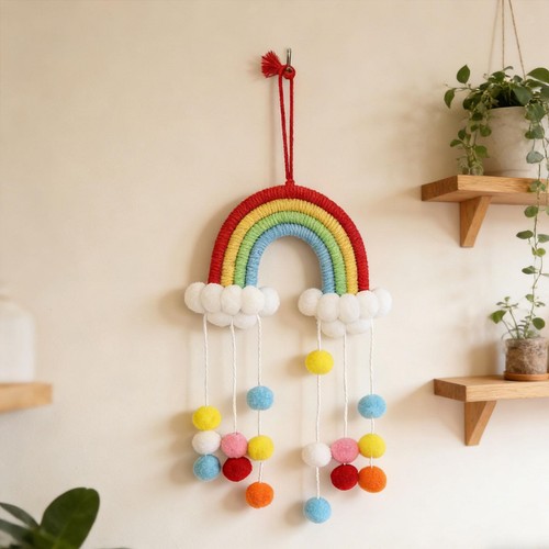 Arazzo arcobaleno macramè - arcobaleno,
