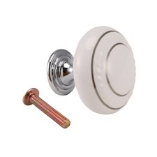 1 x Pomello in ceramica per porta/armadio/armadio maniglia cassetto bianco A5A47023