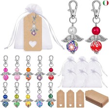 60 Pezzi Angioletti Bomboniere,20 Set Portachiavi Angelo,con Sacchetto in