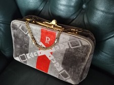 Borsa Roberta di Camerino Vintage anni 60 in velluto grigio rosso