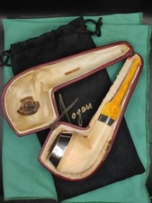 Pipa Bulldog In Schiuma Bauer Con Custodia Originale Cup In Argento