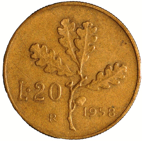 Italy lire 1958 97 - 1958, km# 97
