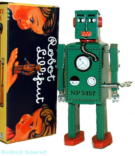 Lilliput robot windup tin toy - robot,