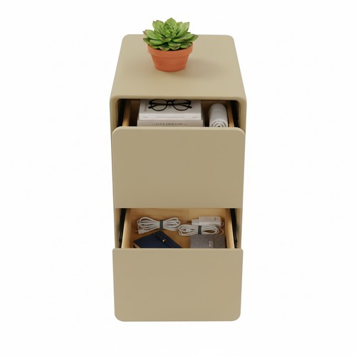 Comodino stretto moderno - , kaki