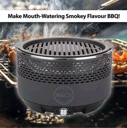 Barbecue senza fumo grigio con