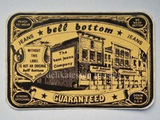 Blue JEANS BELL BOTTOM vecchio adesivo sticker VINTAGE